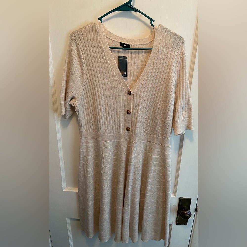 Torrid Mini Sweater Button-Front Skater Dress Size 2
